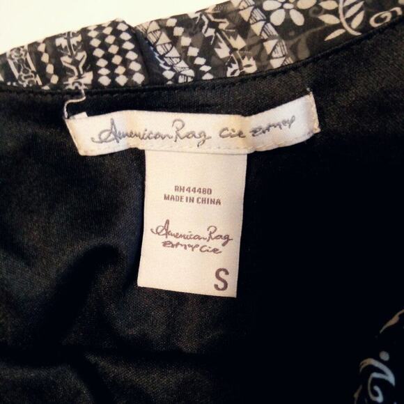 American Rag Mini Dress Women Size Small Black Bohemian Hippie Peasant Fairy - Picture 3 of 6